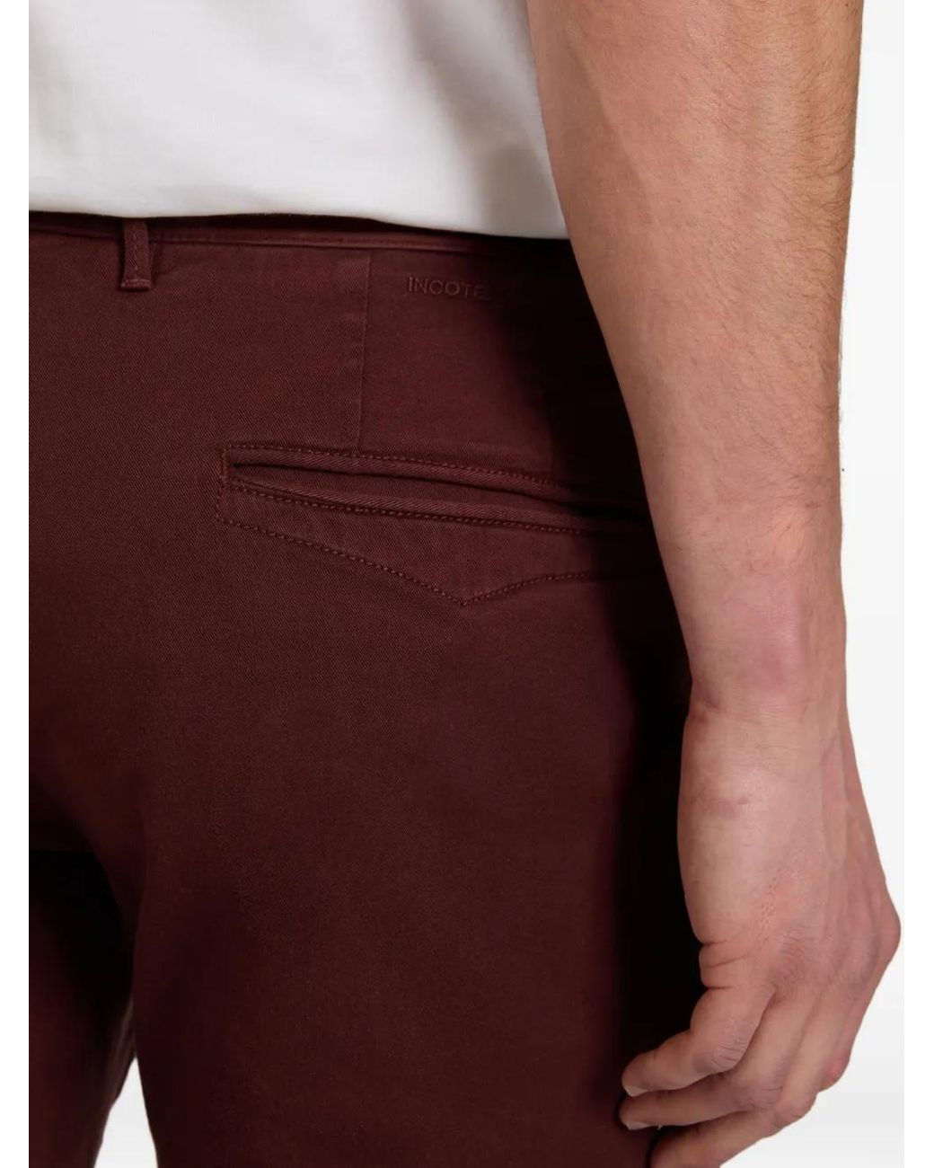 Slowear Red Button Trousers for men