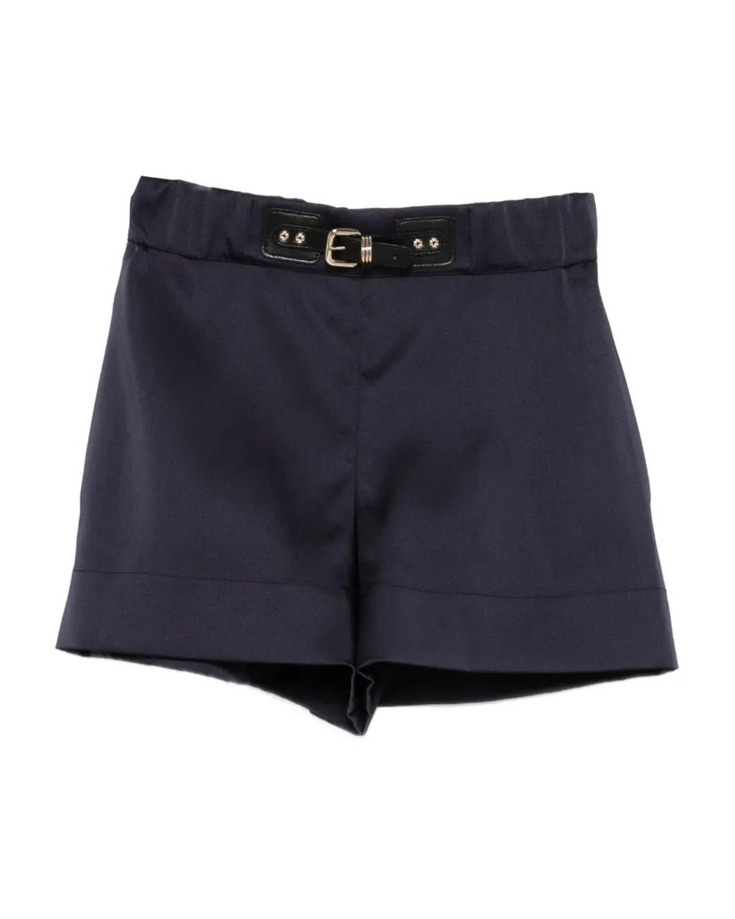 Maje Blue Satin-Effect Shorts
