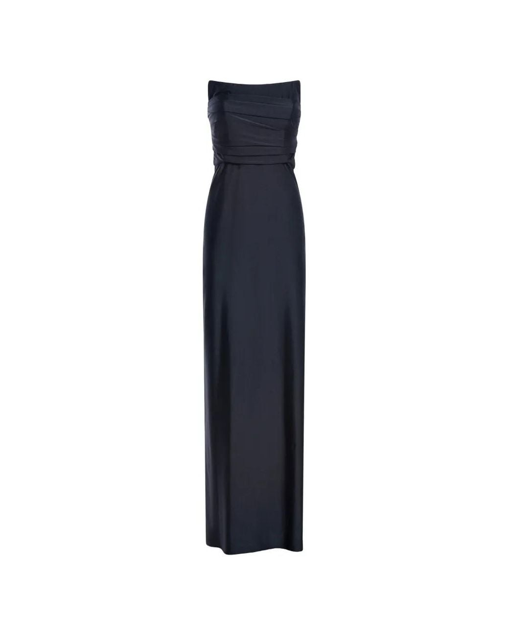 ROOM76 Blue Strapless Draped Maxi Dress