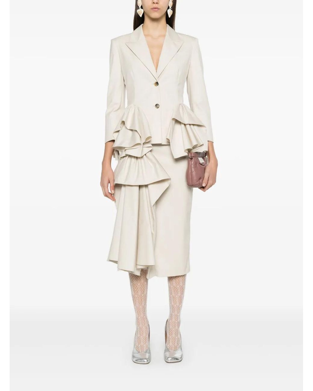 Viktor & Rolf White Ruffled Blazer