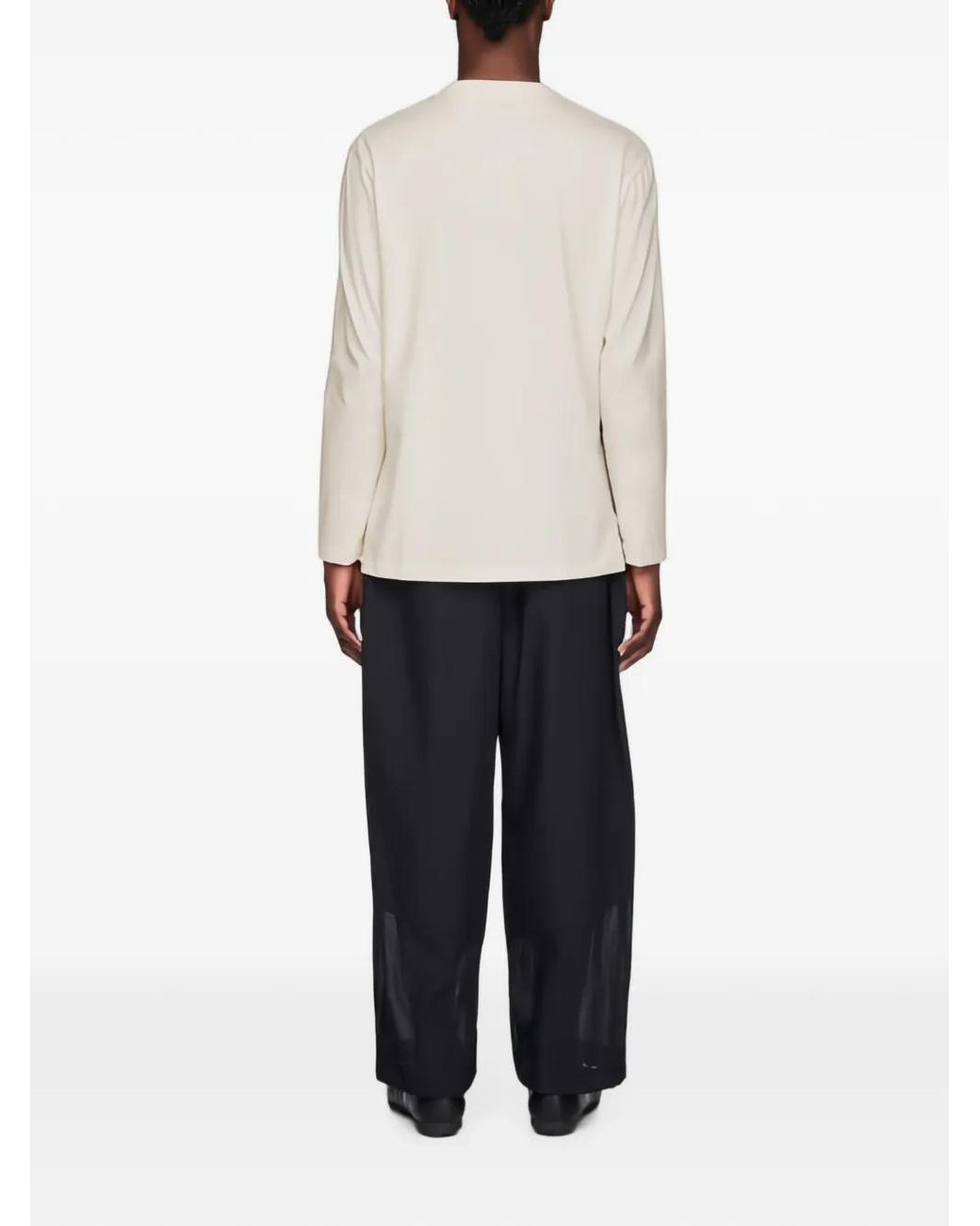Y-3 White T-Shirt Imprimé À Manches Longues
