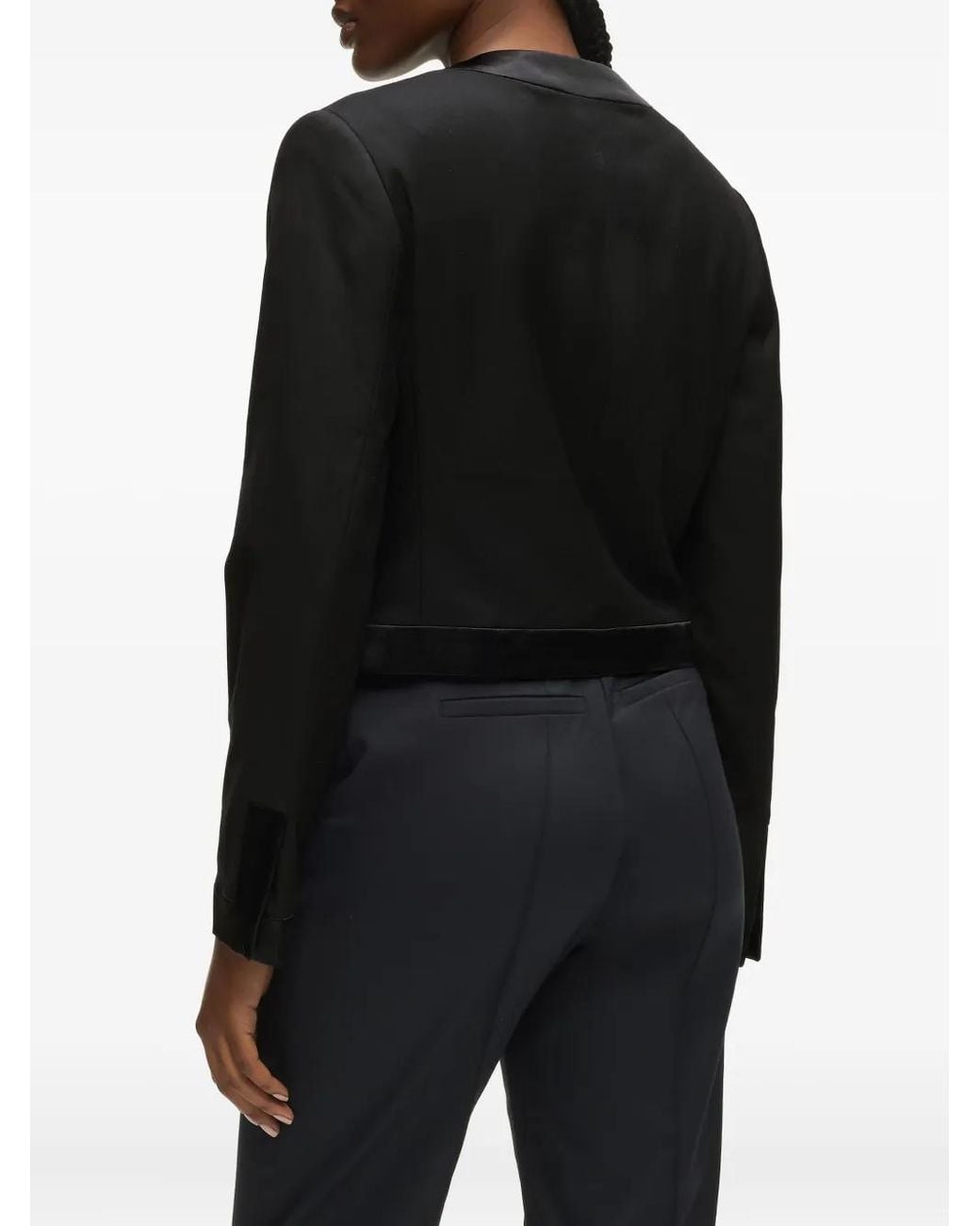 Karl Lagerfeld Black Button-Fastening Jacket