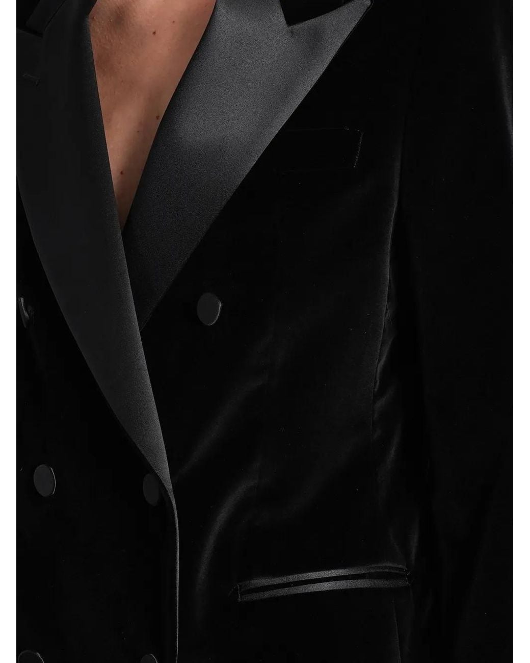Tagliatore Black Double-Breasted Velvet Blazer