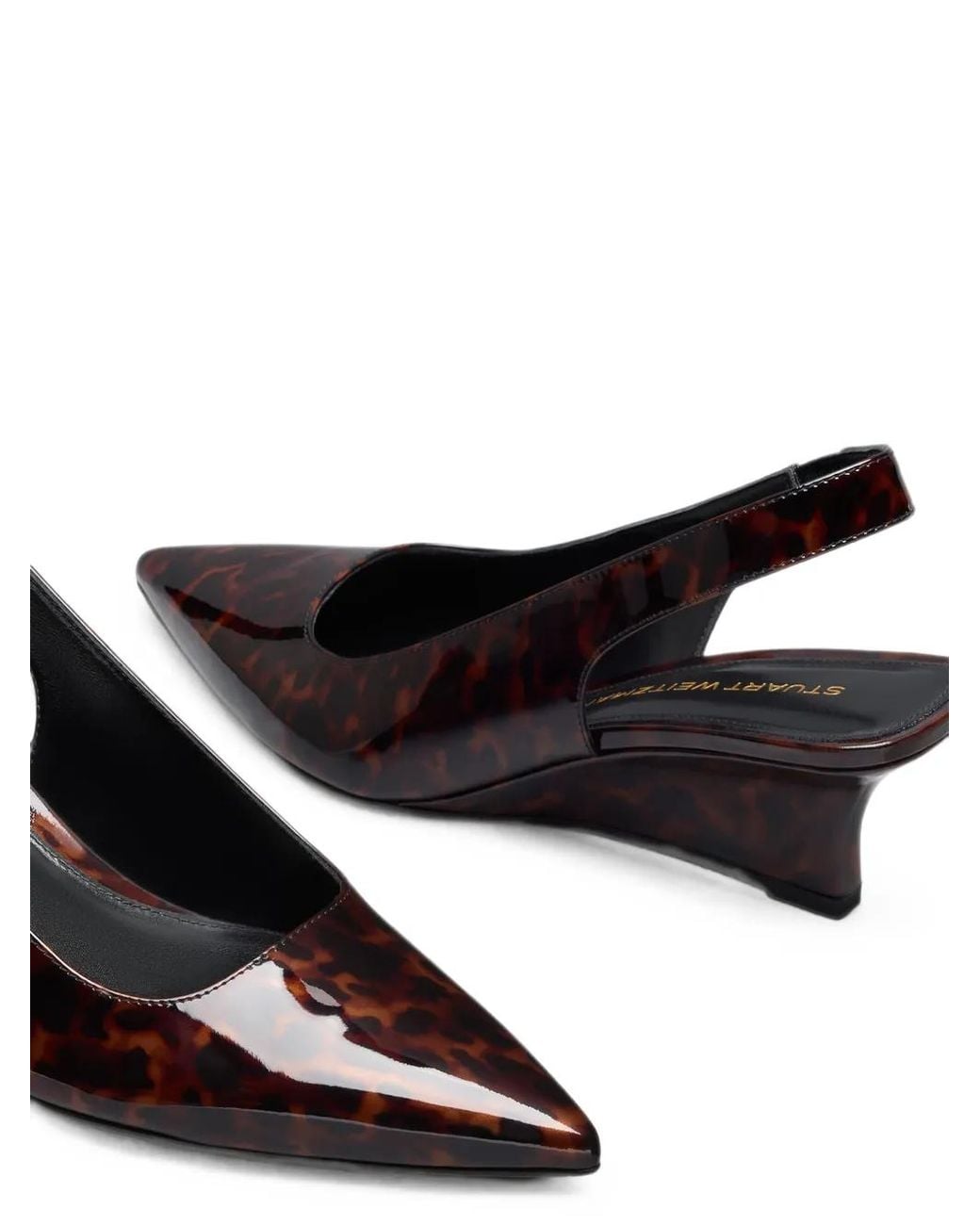 Stuart Weitzman Brown Vinnie Tortoise-Shell Wedge Pumps