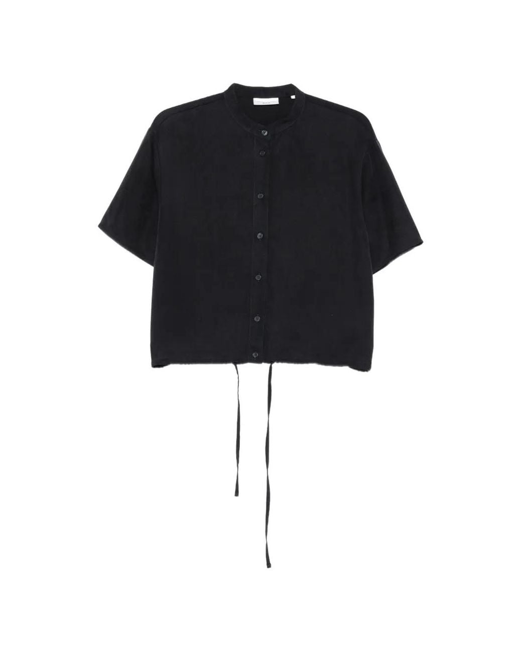 Marc O' Polo Black Drawstring-Hem Cropped Shirt