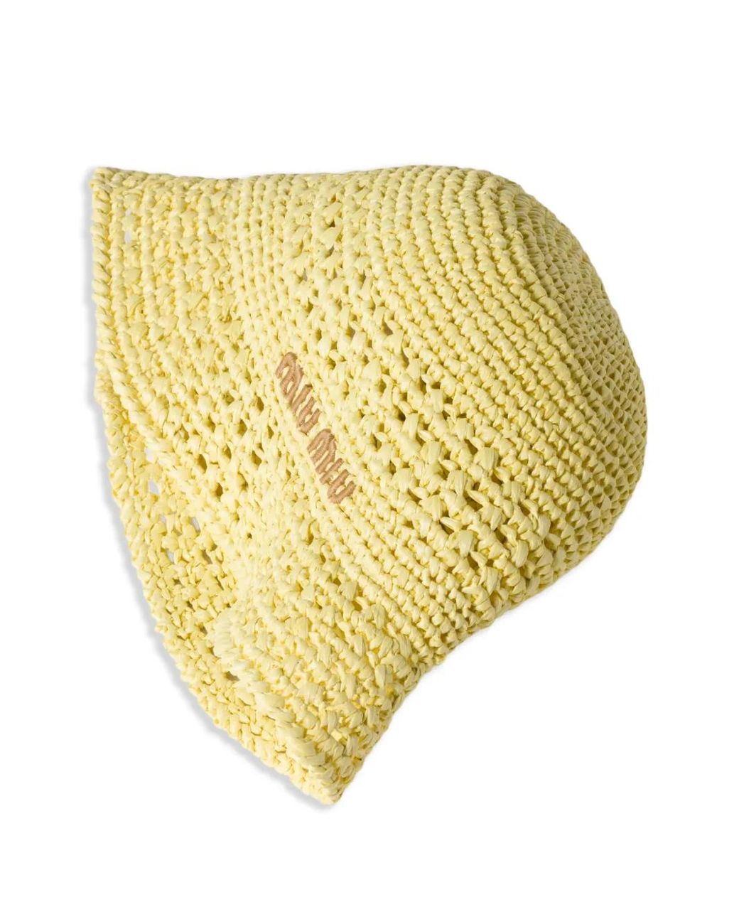 MIU MIU クロシェバケットハット イエロー　正規品 Miu Miu Crochet Bucket Hat in Yellow | Lyst