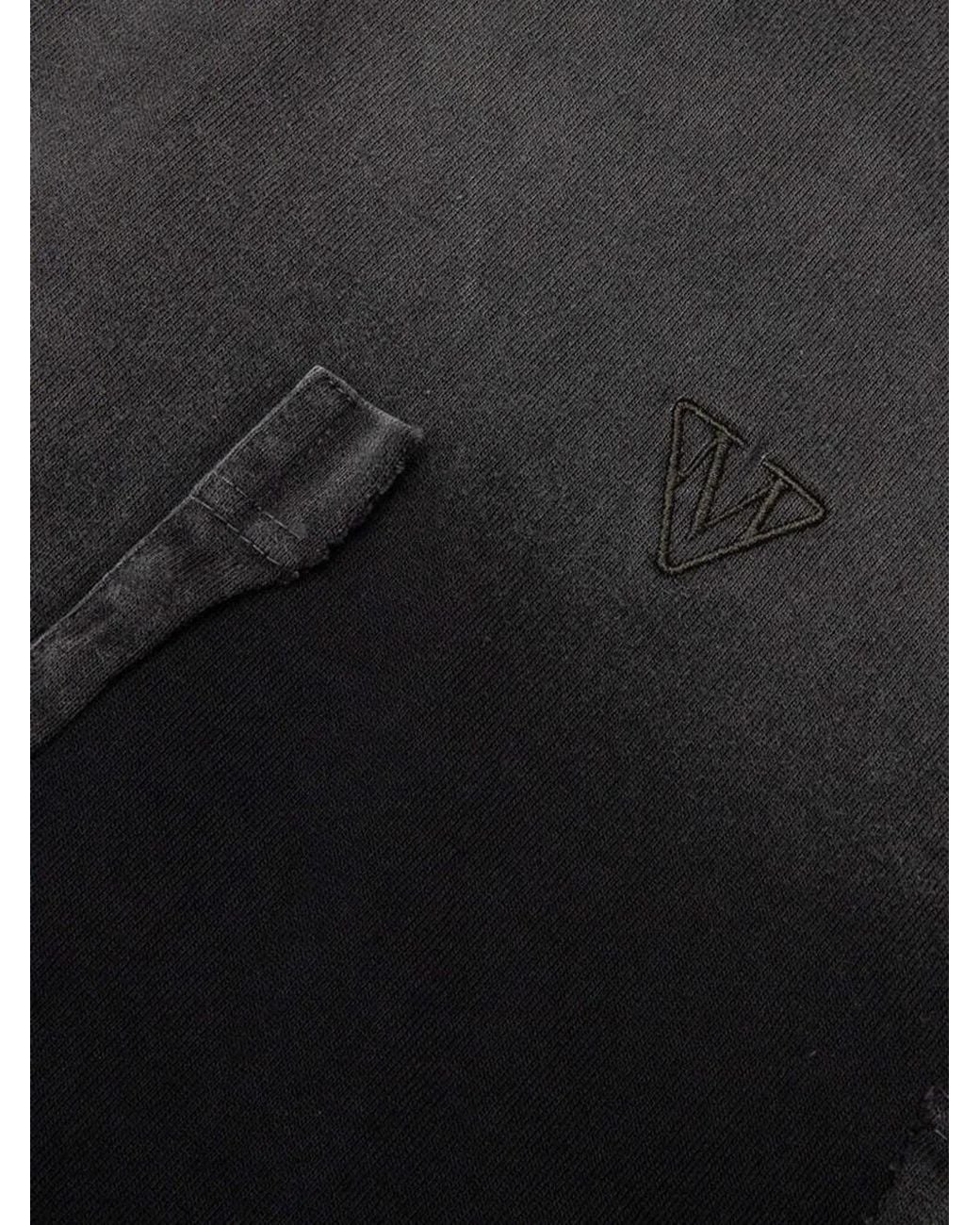 Maison Mihara Yasuhiro Black Sun Faded L/S Polo Shirt for men