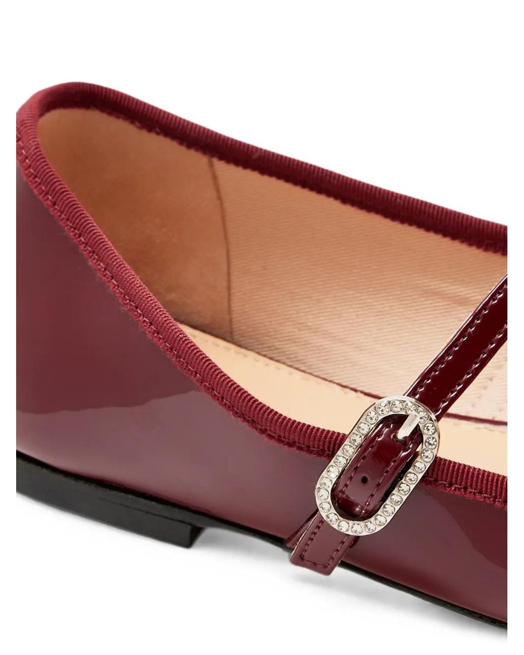 House Of Ballerinas Red Mary Crystal-Embellished Patent-Leather Ballet Flats