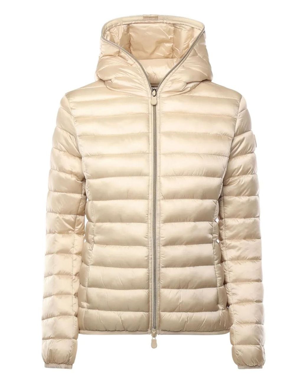 Save The Duck Natural Hooded Zip-Up Coat