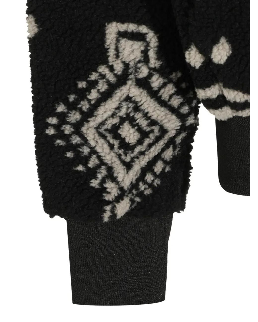 Mauna Kea Black Geometric-Pattern Fleece Hoodie for men