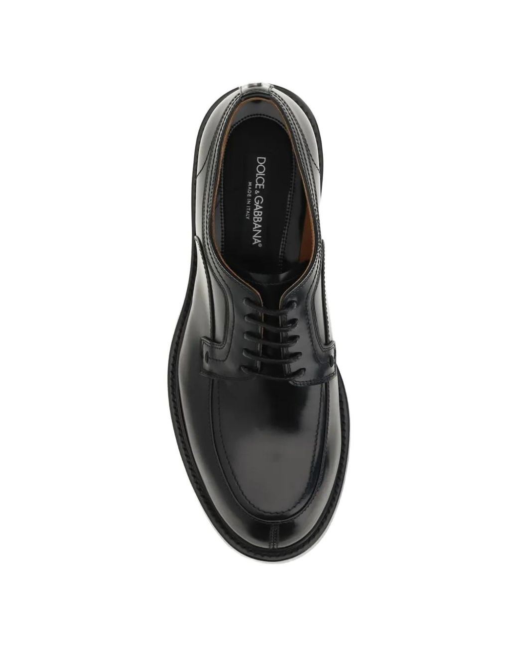 Dolce & Gabbana Black Calfskin Derby Shoes for men