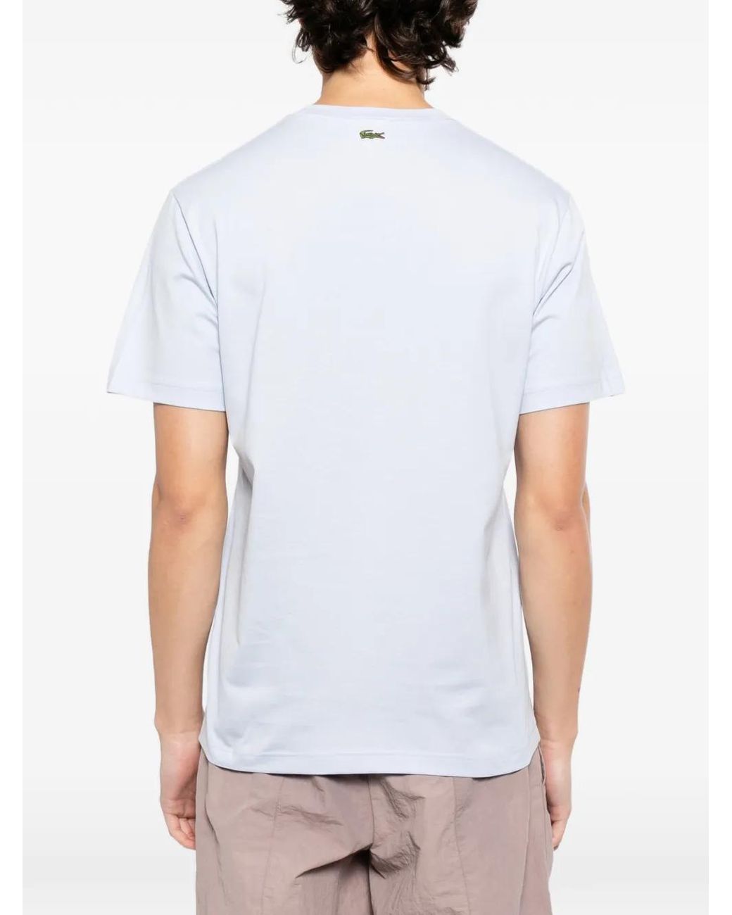 Lacoste White Logo-Embroidered T-Shirt