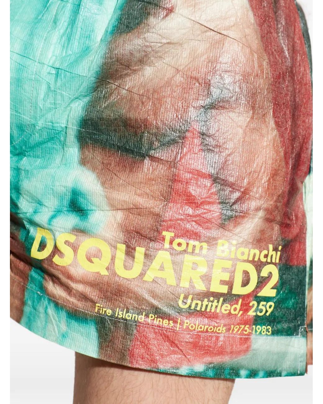 DSquared² Green X Tom Bianchi Graphic-Print Swim Shorts for men