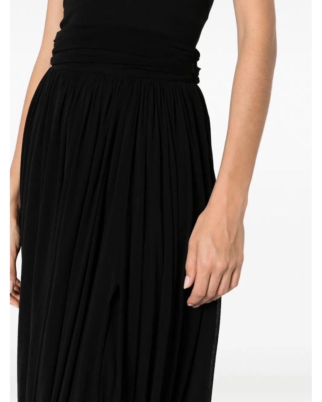 Philosophy Di Lorenzo Serafini Black Pleated Puffball Midi Skirt