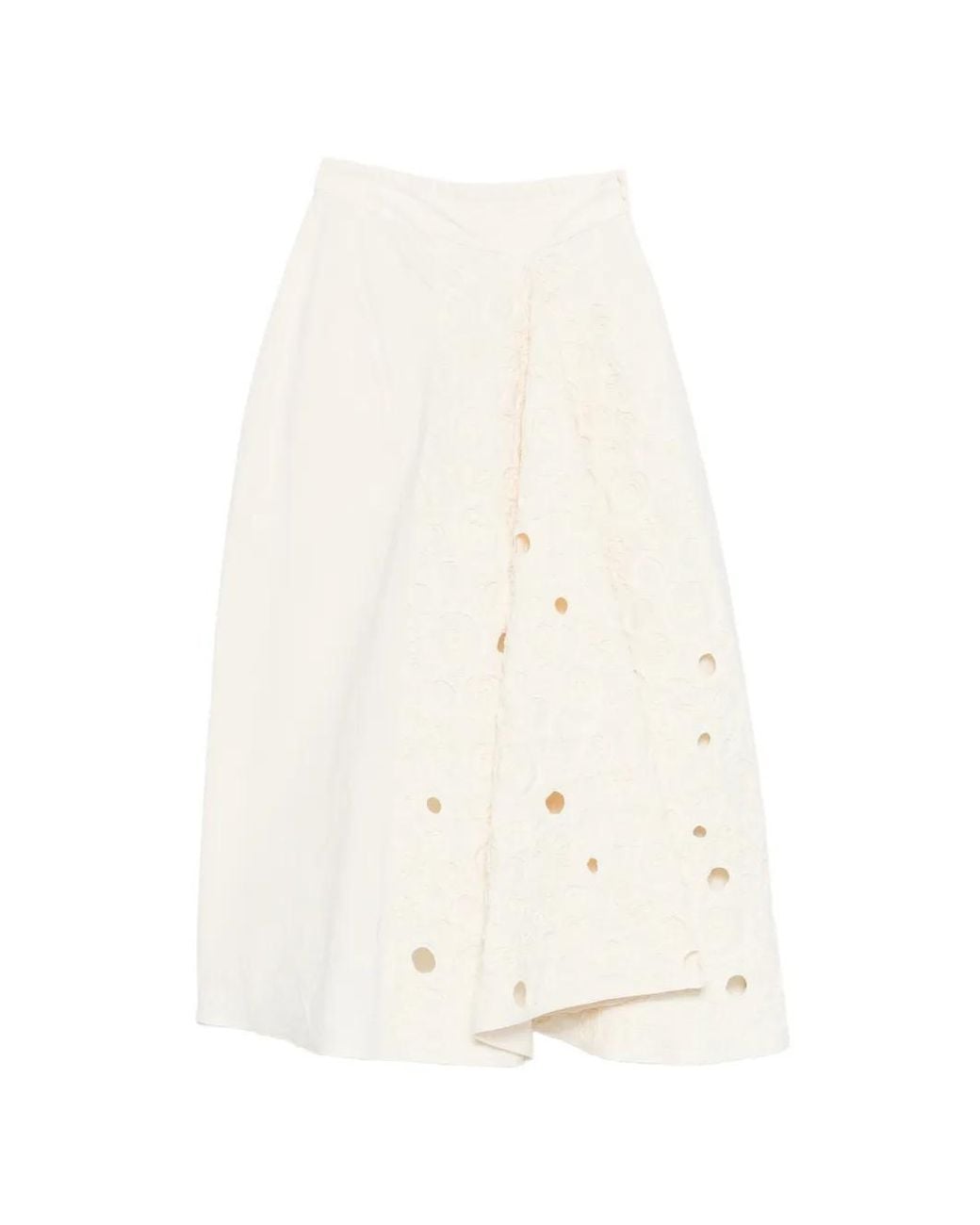 Gentry Portofino White Appliqué Midi Skirt
