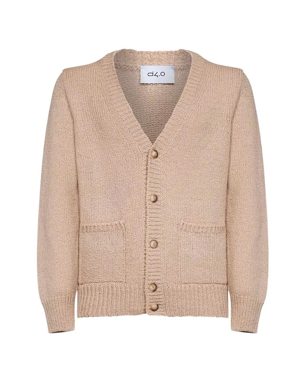 D4.0 Natural V-Neck Cardigan for men
