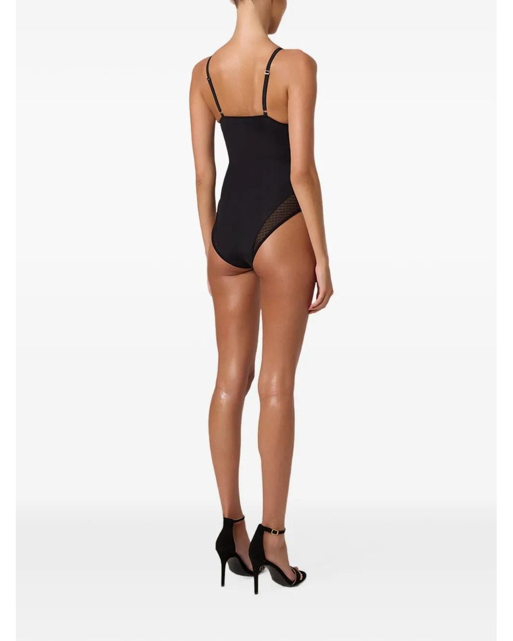 Wolford Black Linea Netta Lace-Trim Bodysuit