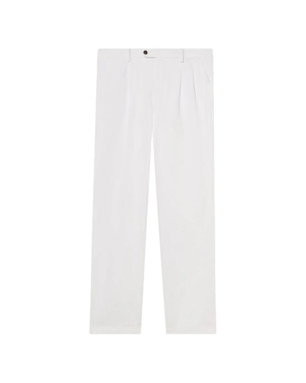 Brooks Brothers White Double-Pleat Trousers for men