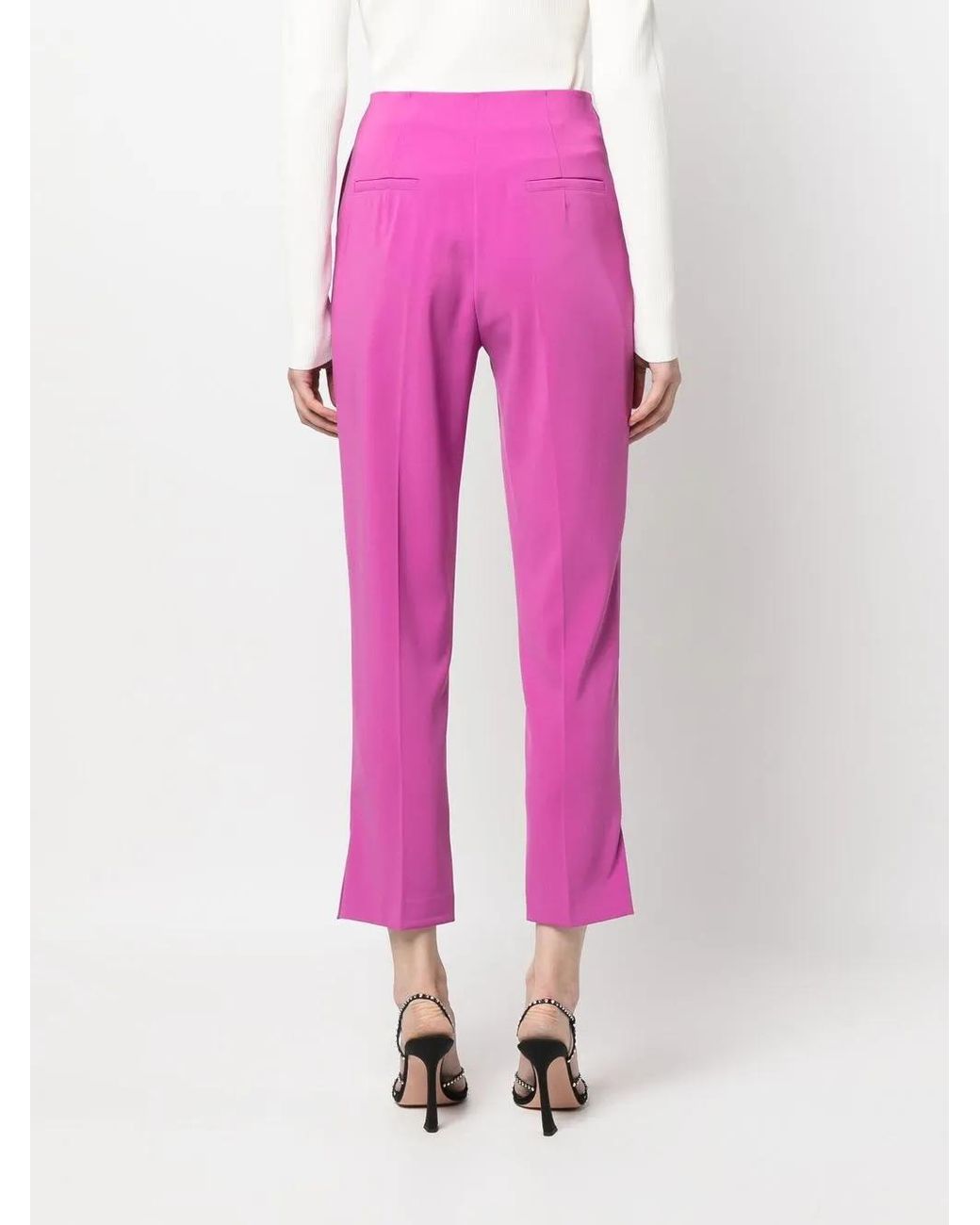 Patrizia Pepe Pink Cropped Tailored Trousers