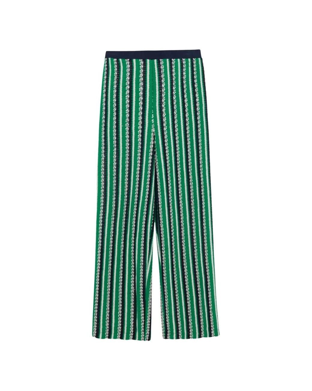 Jonathan Simkhai Green Brenner Stripe Knit Trousers