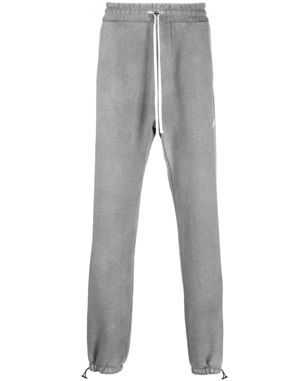 Amiri Gray Logo-Embroidered Track Pants for men