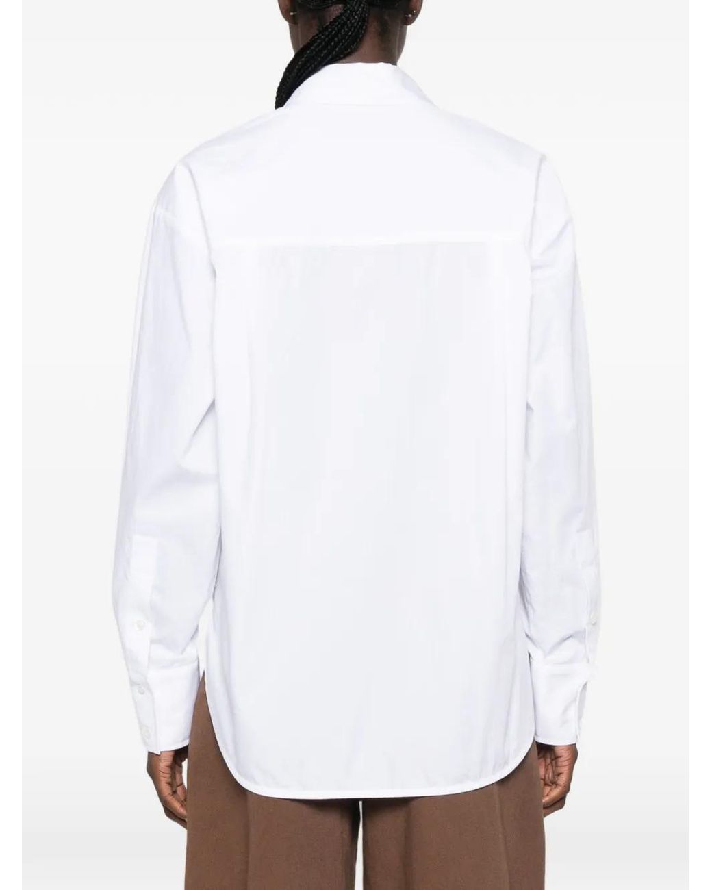 ERMANNO FIRENZE White Floral-Embroidered Cotton Shirt