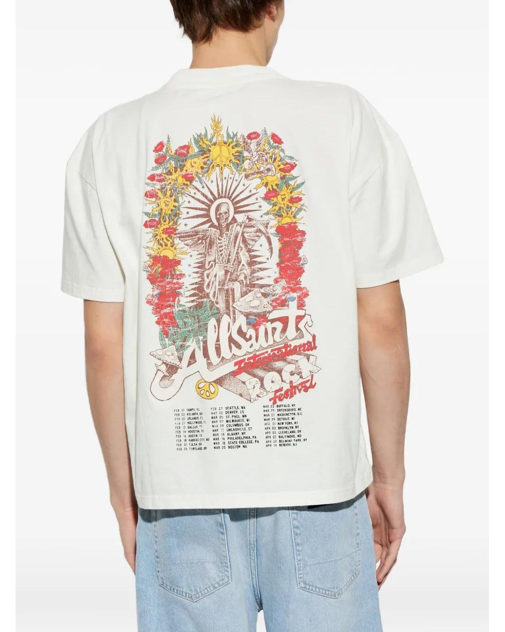 AllSaints White Roque Graphic-Print T-Shirt for men