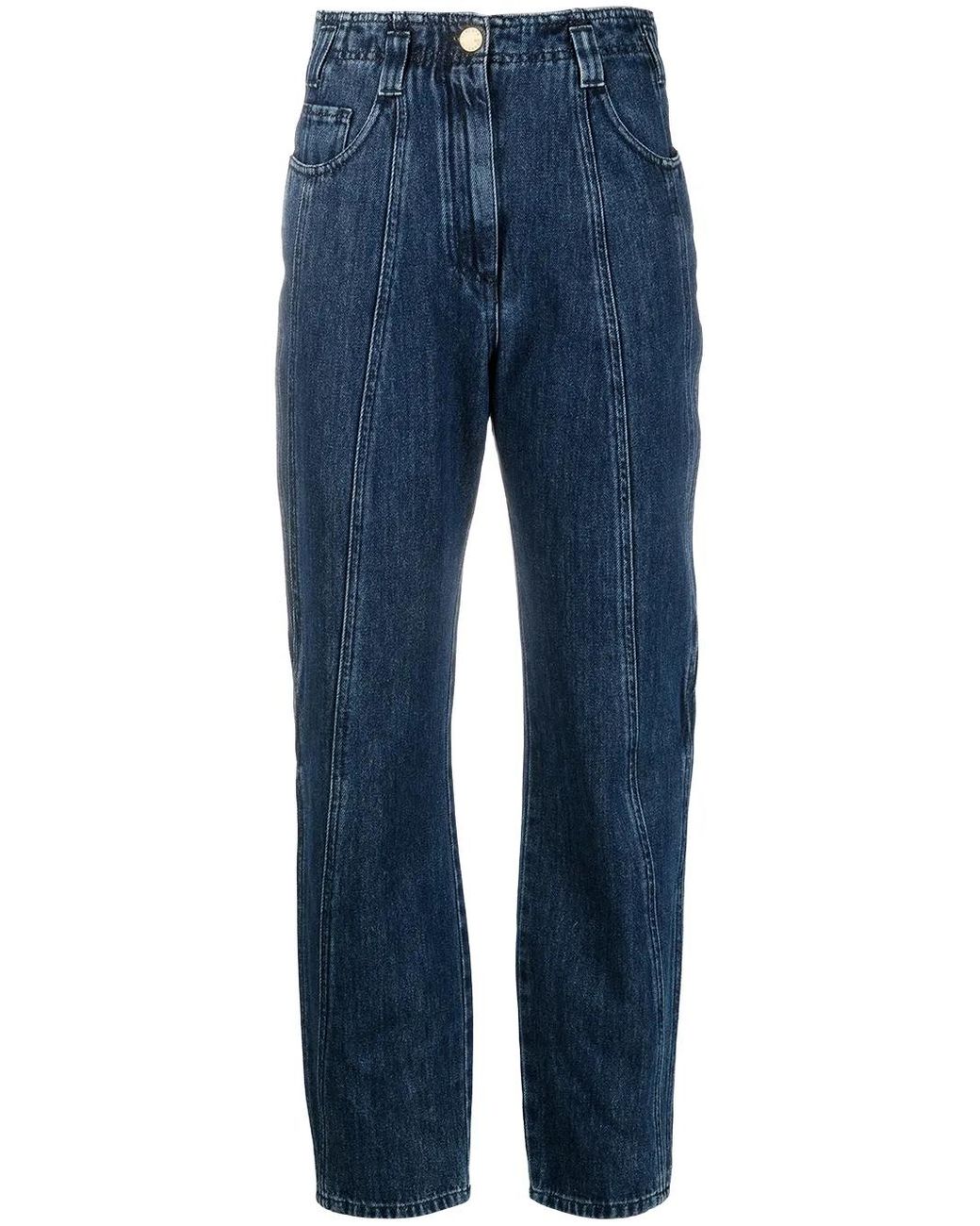 Alberta Ferretti Blue High-Rise Straight Jeans