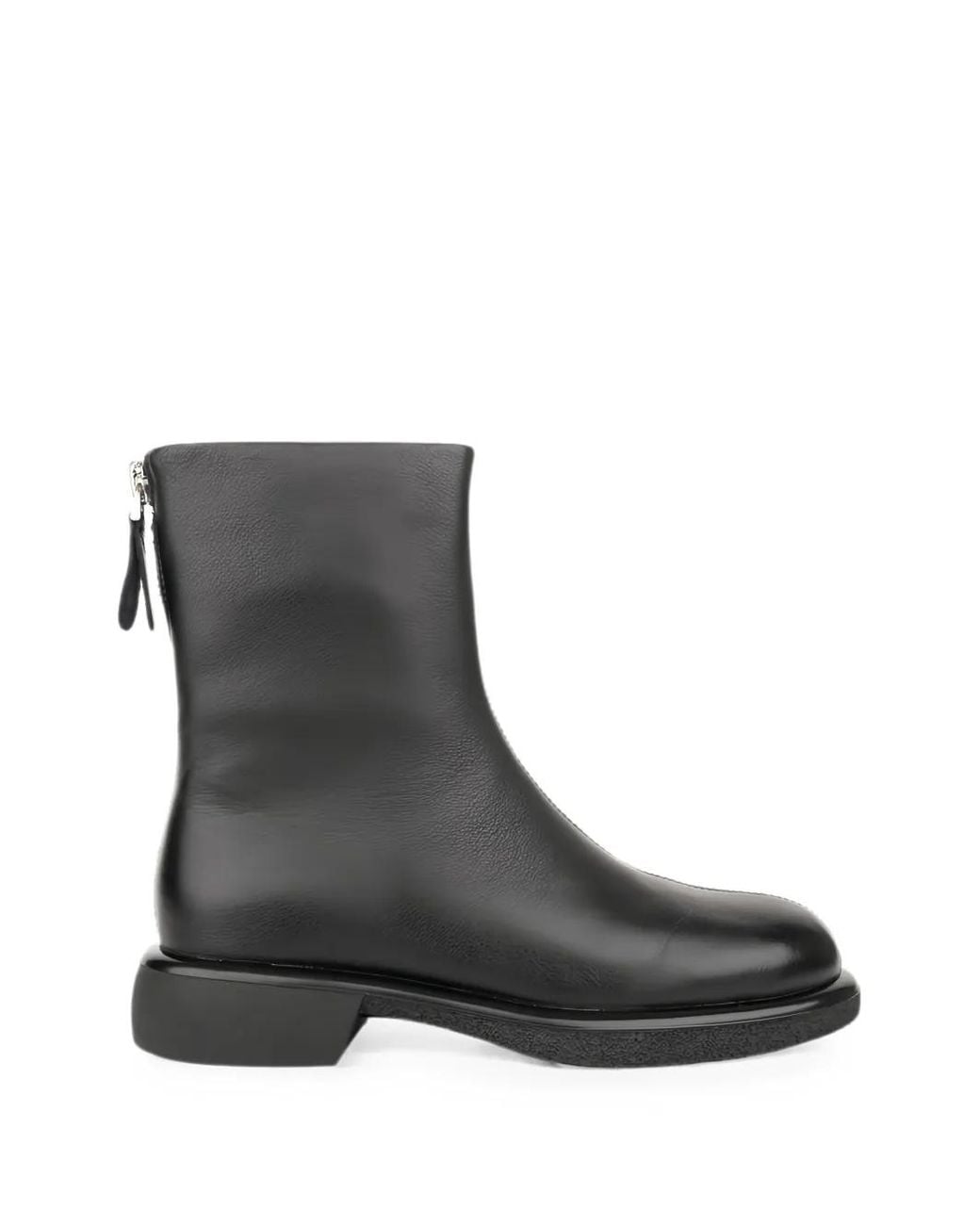 Linda Baumann Black Zip-Fastening Leather Ankle Boots