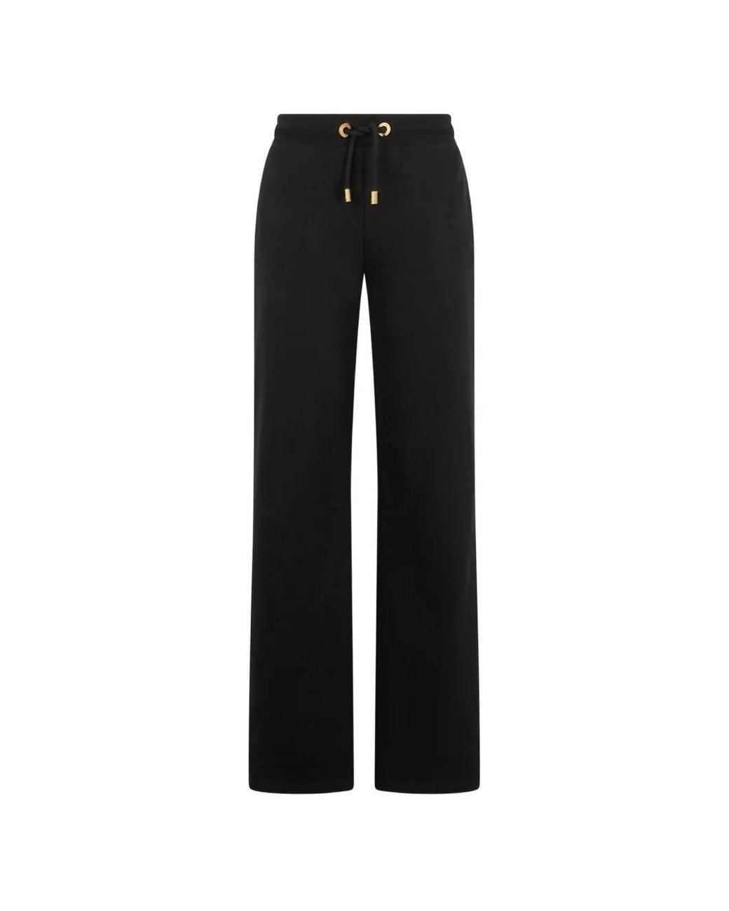 Roberto Cavalli Black Drawstring-Waist Wide-Leg Track Pants