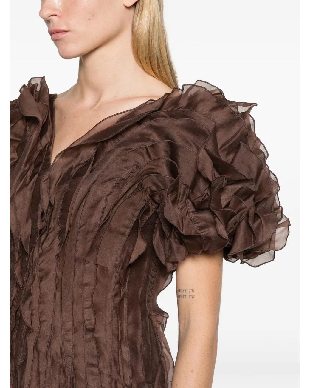 Aje. Brown Seraphina Midi Dress