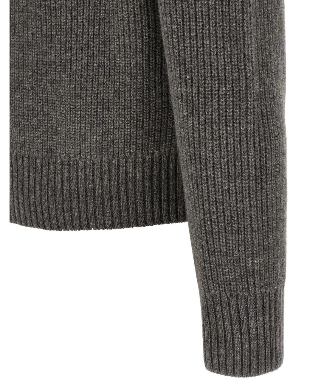 Oliver Lattughi Gray Costa Inglese Cashmere Sweater for men