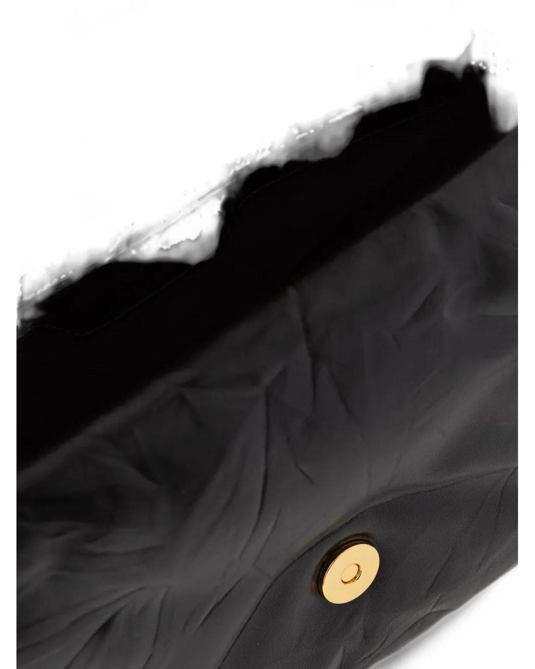 Trussardi Black Sac Porté Épaule Orbita Médium À Effet Froissé