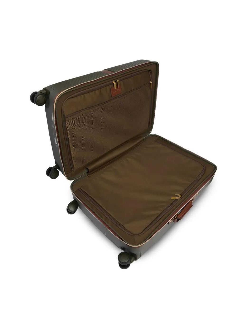 The Bridge Green Medium Leather-Trimmed Trolley