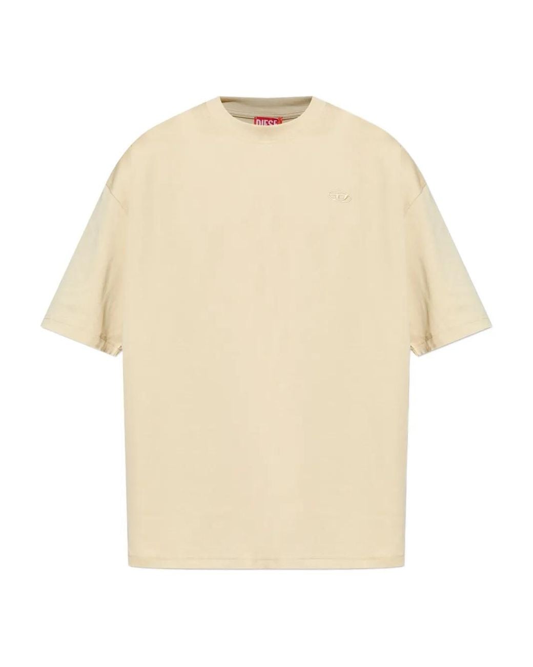 DIESEL Natural Embroidered Logo T-Shirt for men