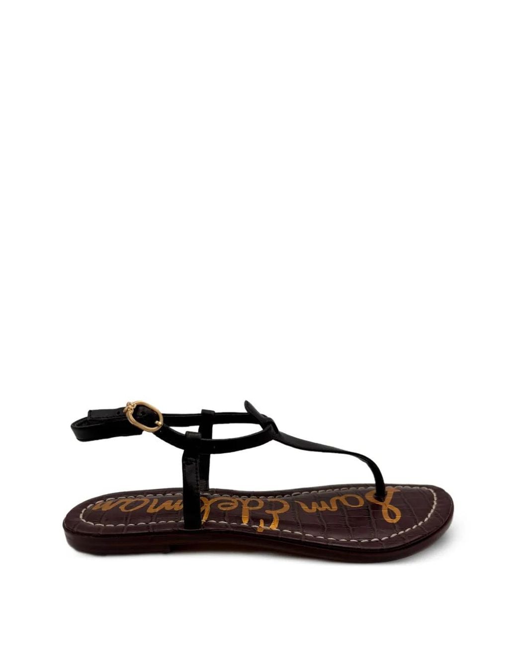 Sam Edelman Black Gigi Buckle-Strap Leather Sandals