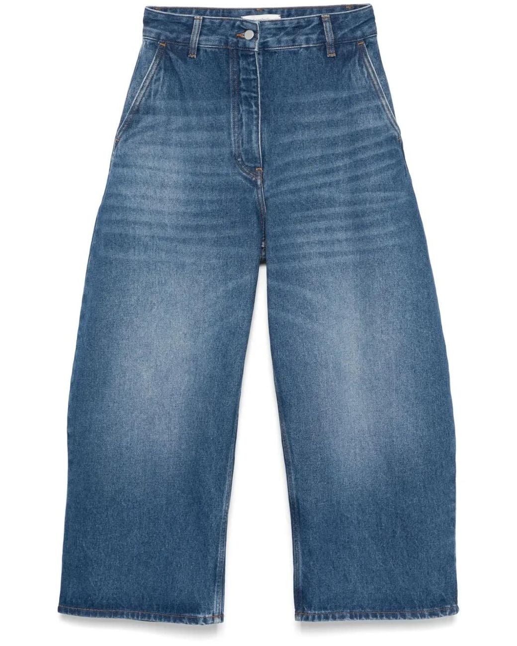 Studio Nicholson Blue Washed Wide-Leg Denim Jeans
