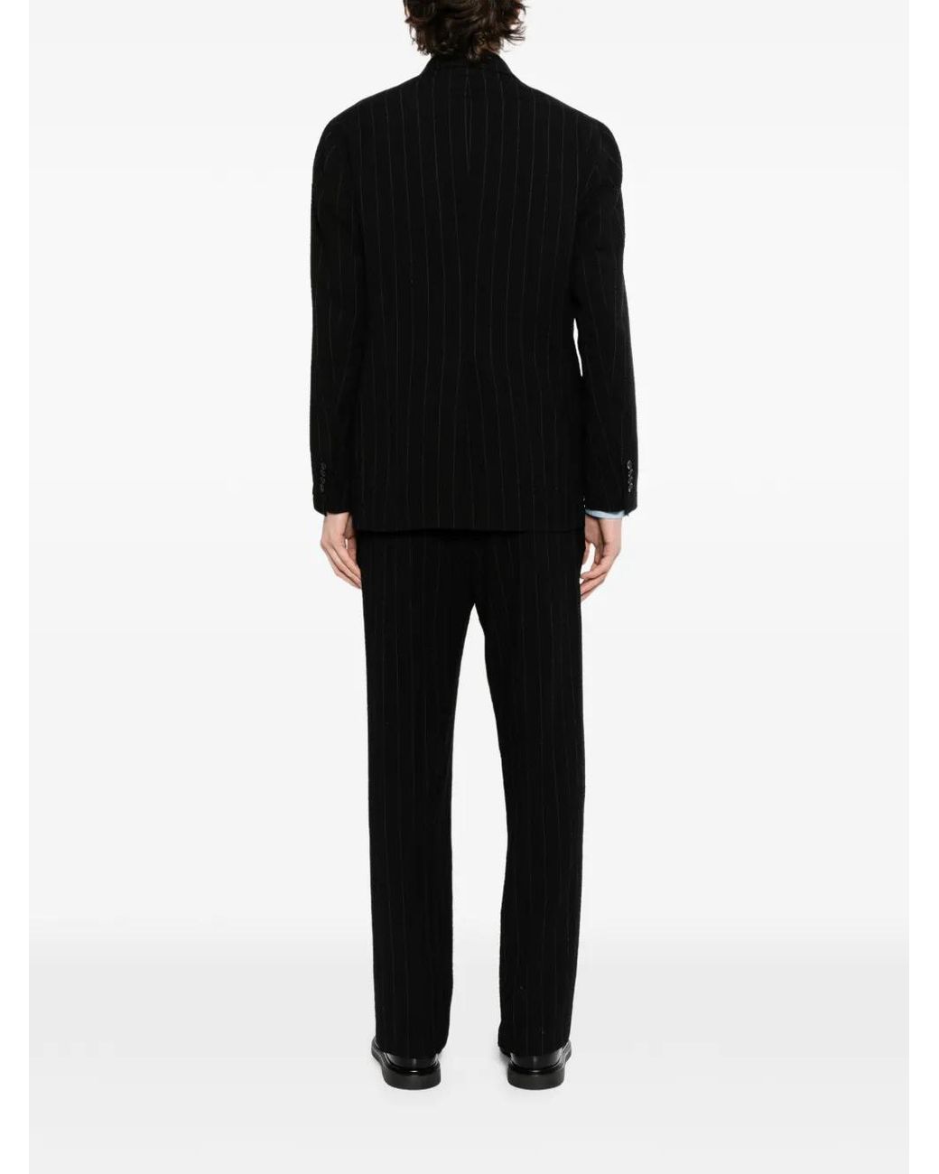 Tagliatore Black Pinstripe Double-Breasted Suit for men