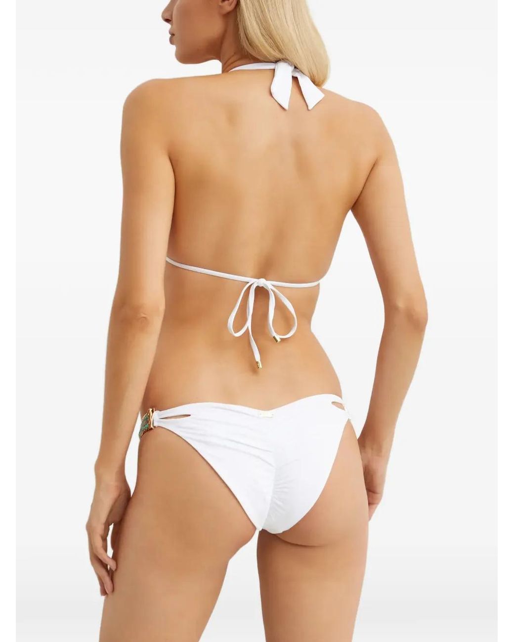 Beach Bunny White Chain-Embellishment Bikini Top
