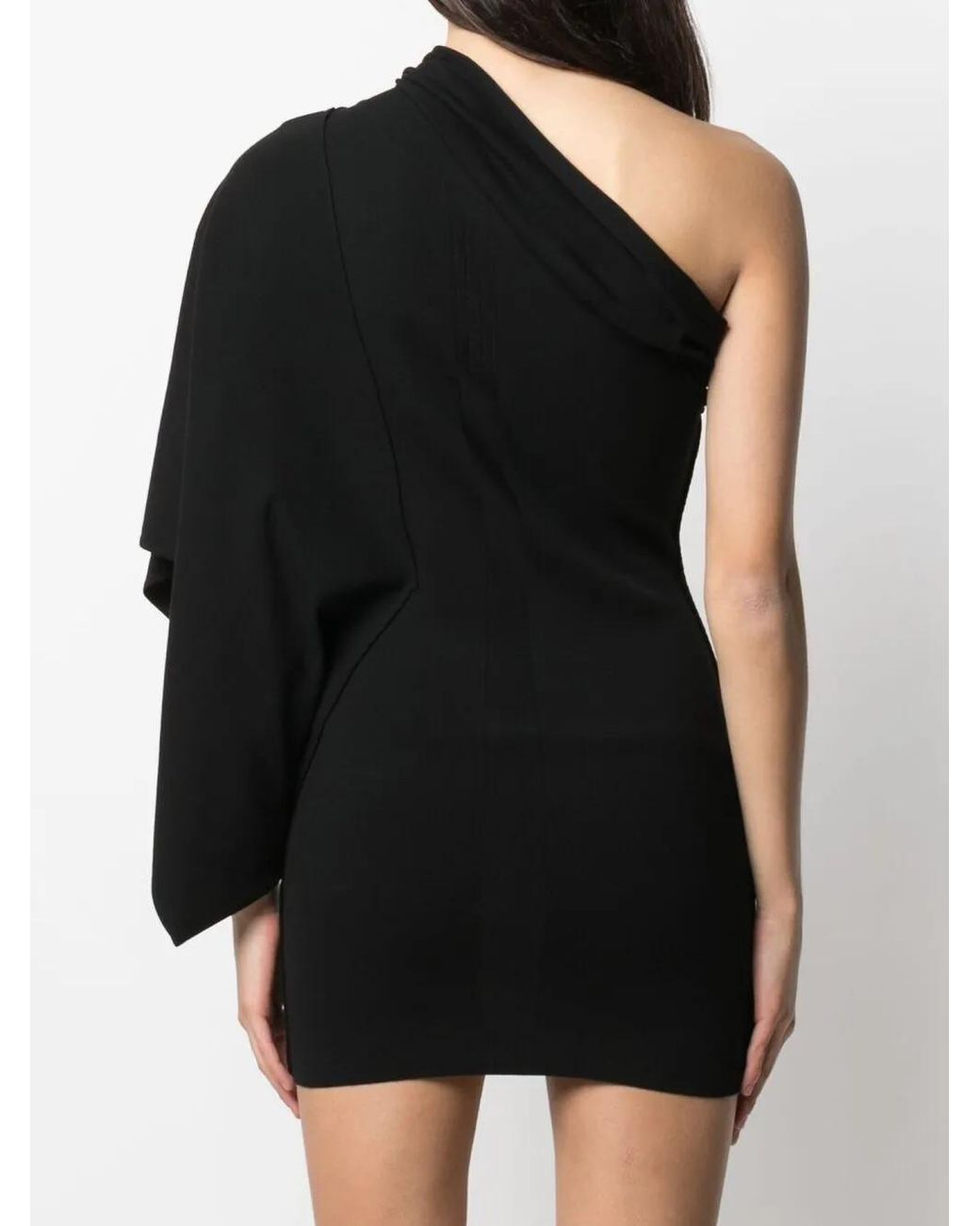 Rick Owens Black Athena Voluminous Cold-Shoulder Dress