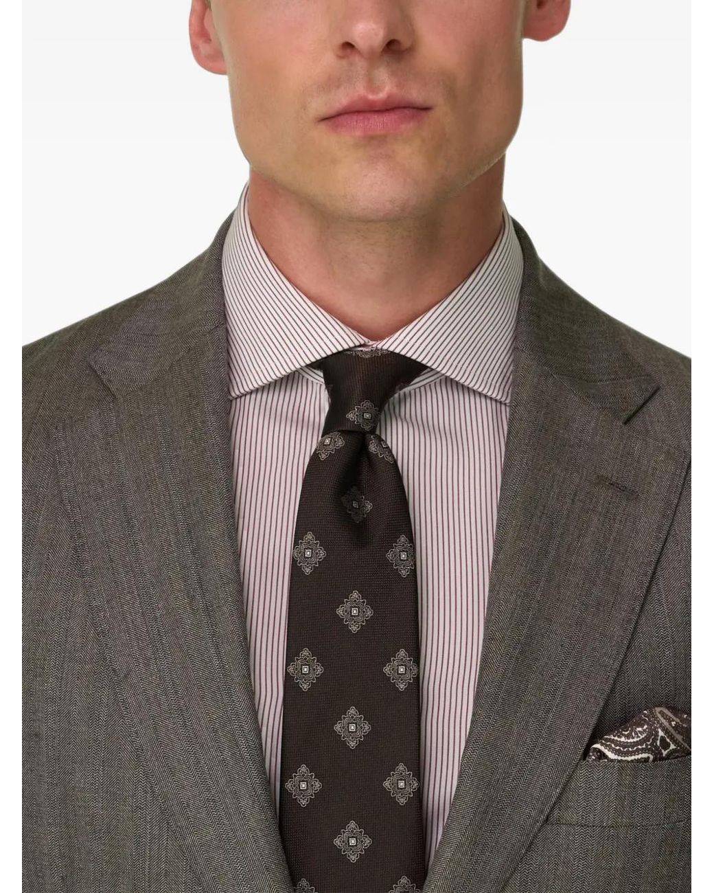 Boggi Gray Suit Herringbone for men