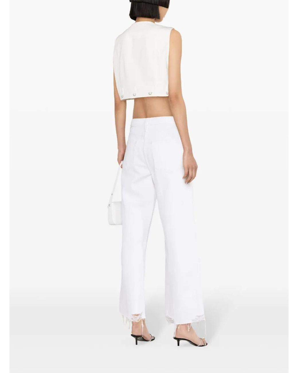 Courreges White Multiflex Denim Cropped Vest