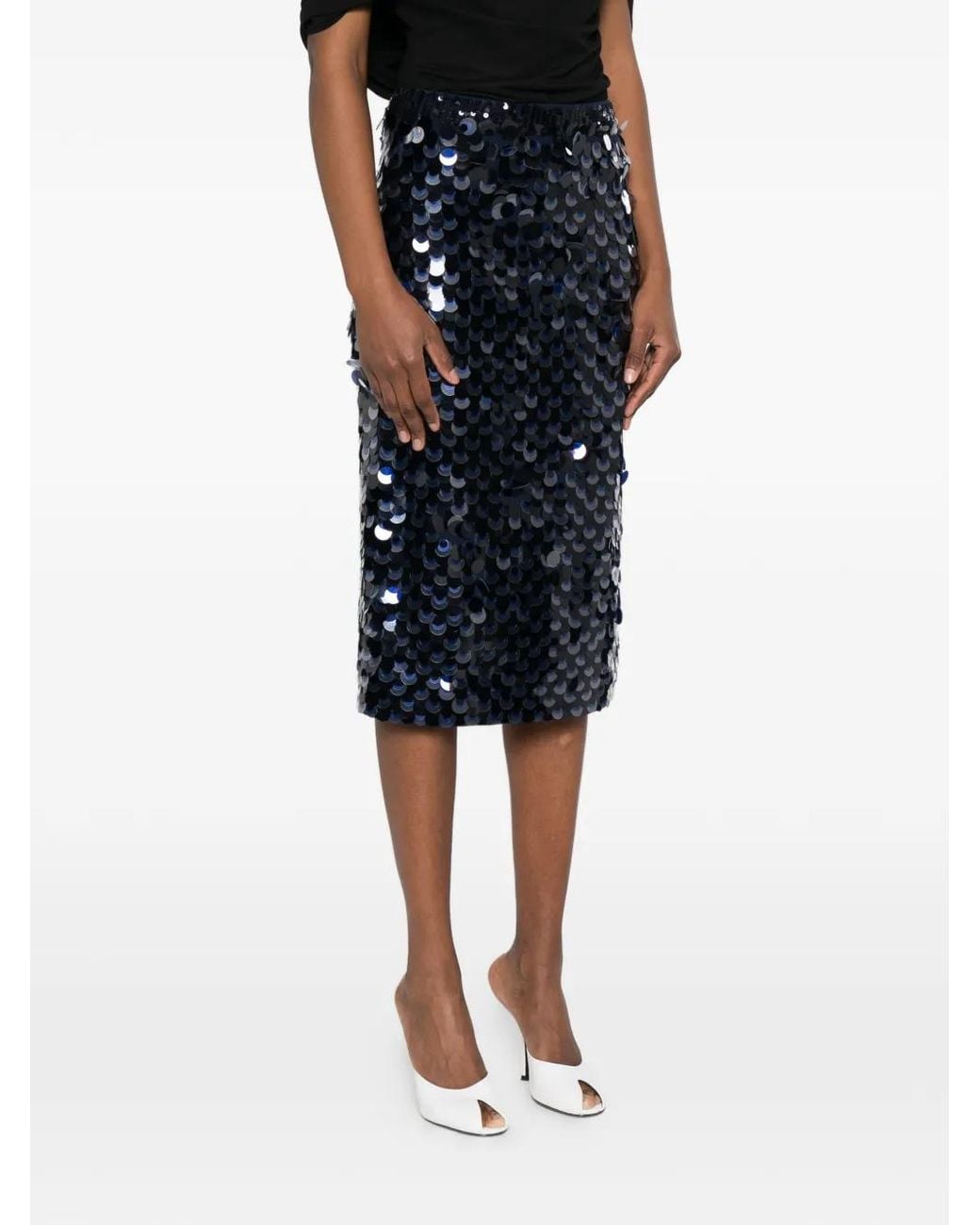 P.A.R.O.S.H. Blue Sequined Skirt