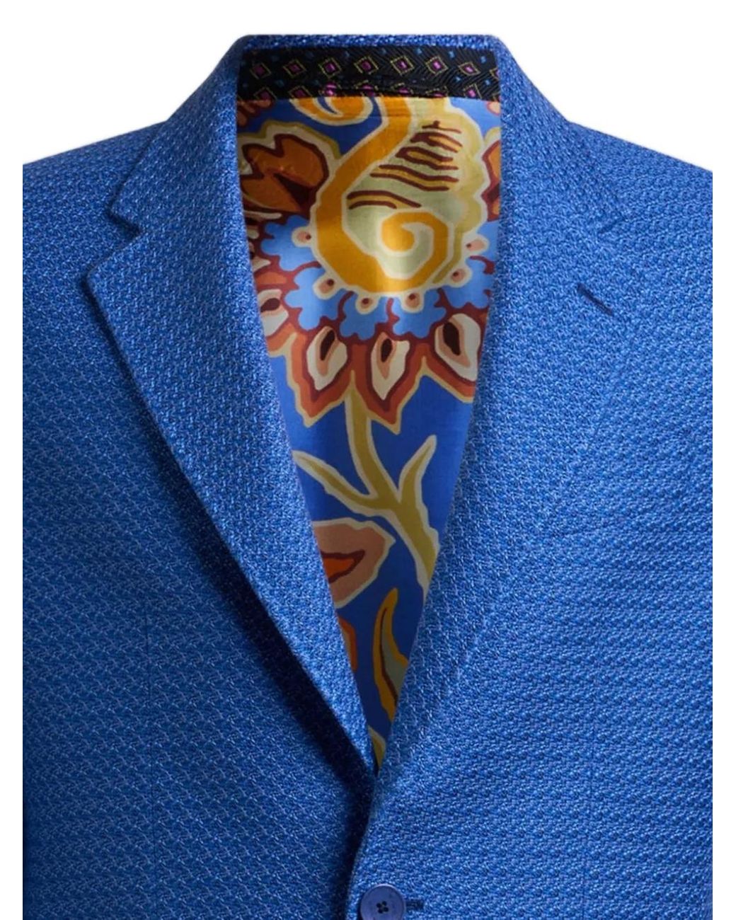 Etro Blue Woven Jersey Jacket for men