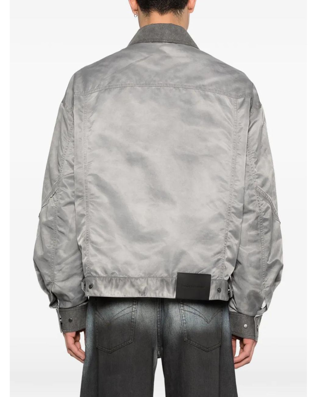 Feng Chen Wang Gray Button-Detail Bomber Jacket for men