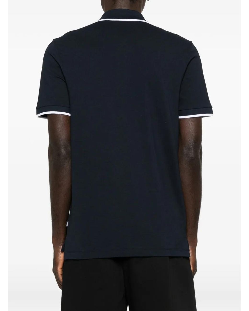 Boss Black Cotton-Piqué Polo Shirt With Contrast Tipping for men