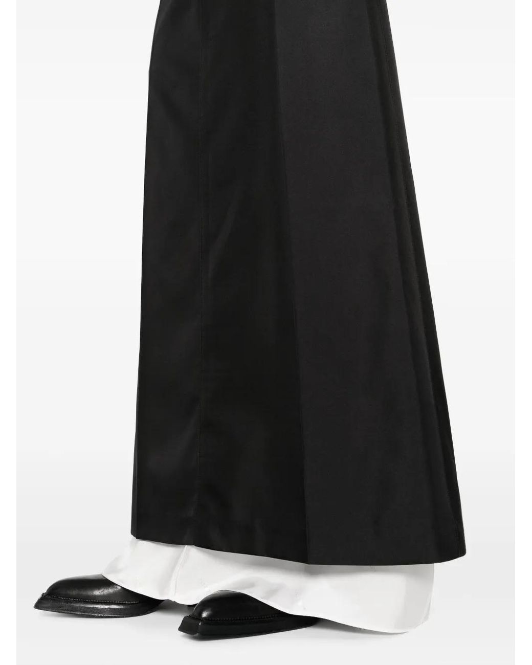 Peter Do Black Double-Layer A-Line Maxi Skirt