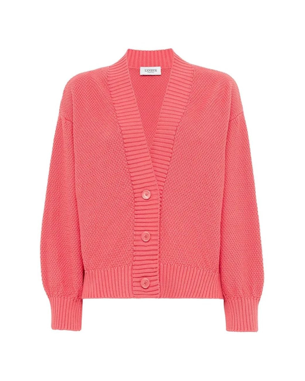 Laneus Pink V-Neck Buttoned Cardigan
