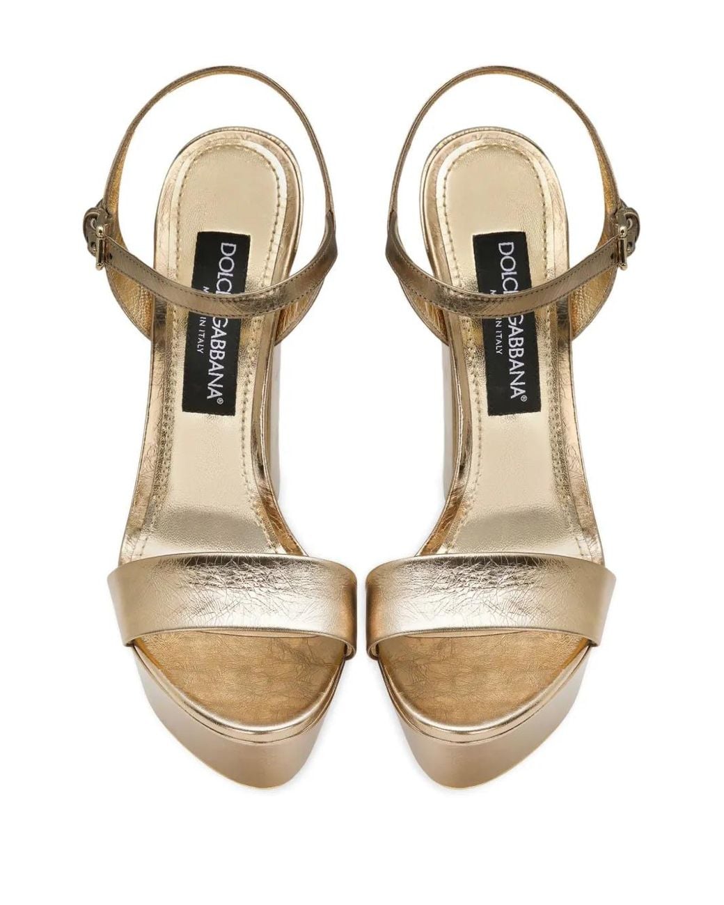 Dolce & Gabbana White Logo-Plaque Leather Sandals