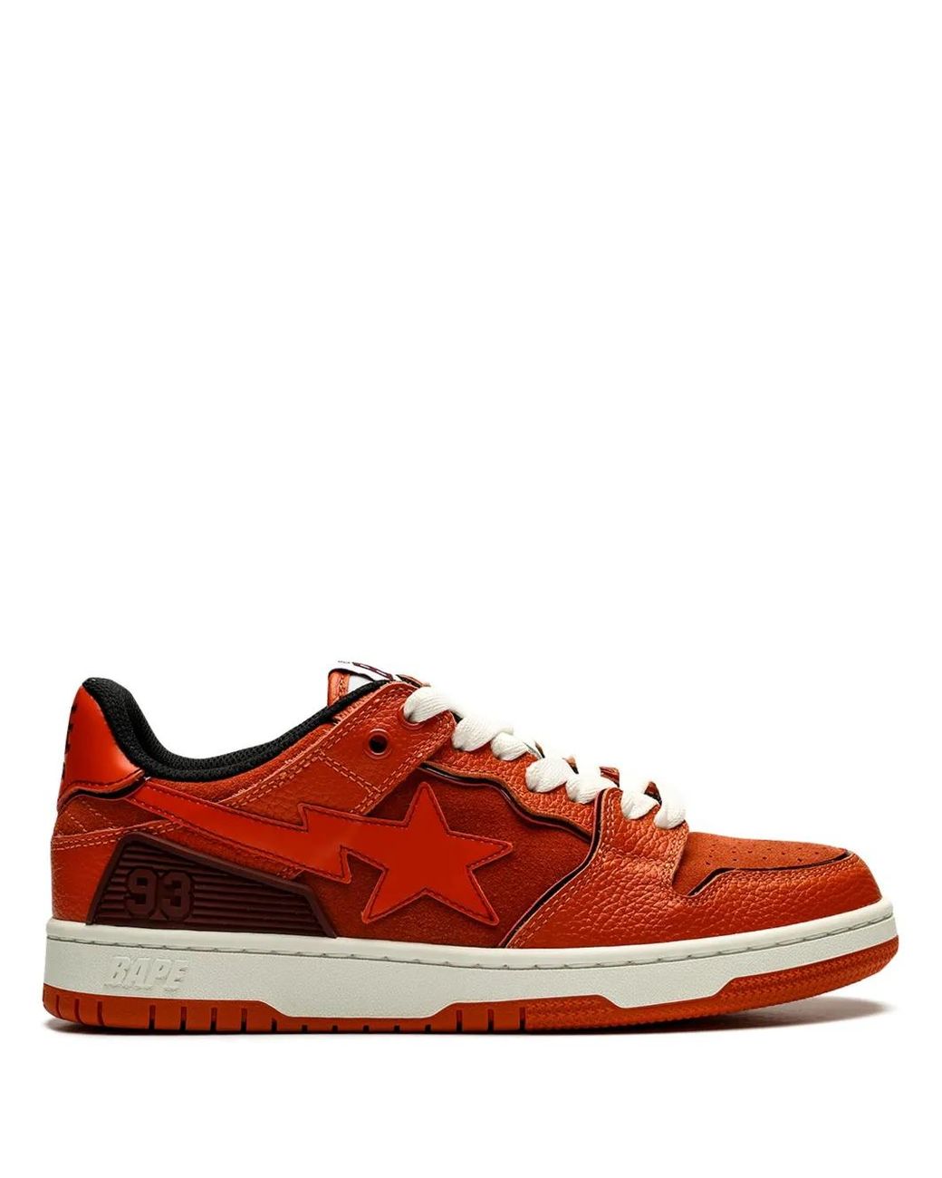 Baskets Lacées À Patch Logo A Bathing Ape en coloris Red